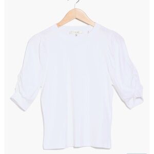 NWT Frame Puff Sleeve T-Shirt 100% Organic Cotton Size S White